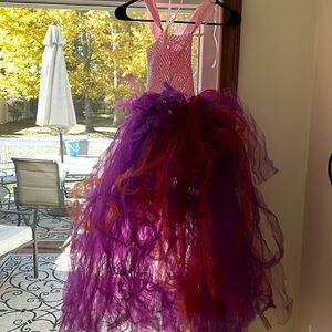 Pink, purple , orange girl puffy dress